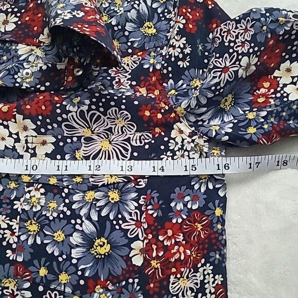 Adriano Goldschmied Women's Size XS Silk Blouse Snap Button Floral Western Boho - Picture 15 of 15